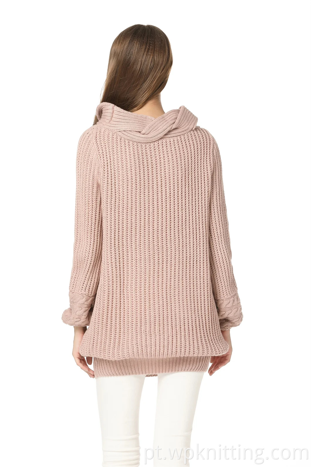 Camisolador de gola alta do suéter feminino Apparado de moda casual malha de inverno